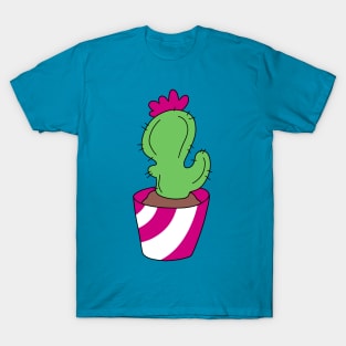 Flower Cactus in a Striped Pot T-Shirt